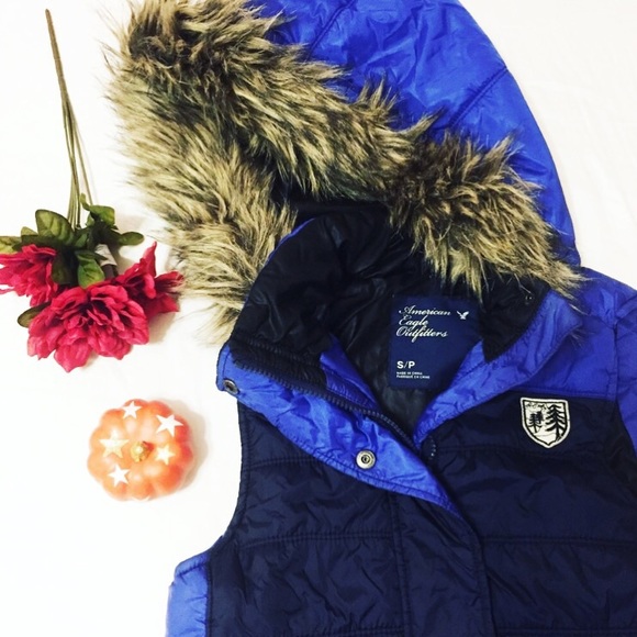 American Eagle Outfitters Jackets & Blazers - American Eagle Outfitters Fur Hooded Vest
